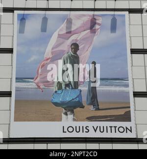 The logo of Louis Vuitton is seen in Shinjuku Ward, Tokyo on May 5