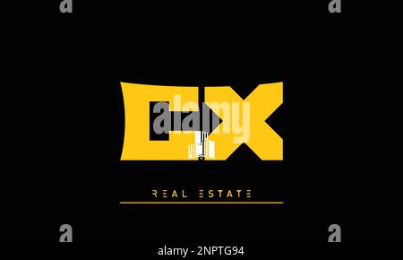 Real Estate letters Initials Monogram logo CX , XC Stock Vector