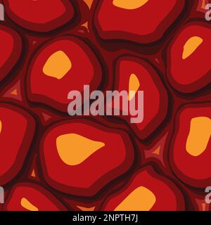 Cartoon game texture, lava surface seamless pattern. Game asset walls and environment background. Stock Vector