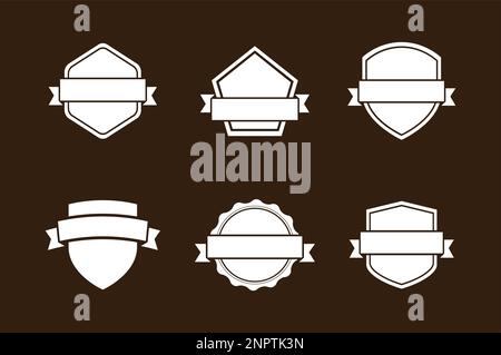 Crests shields with ribbon set Stock Vector