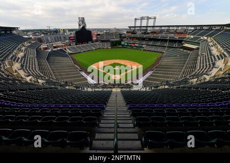 DENVER, CO - JULY 11: An overhead general view of Coors Field