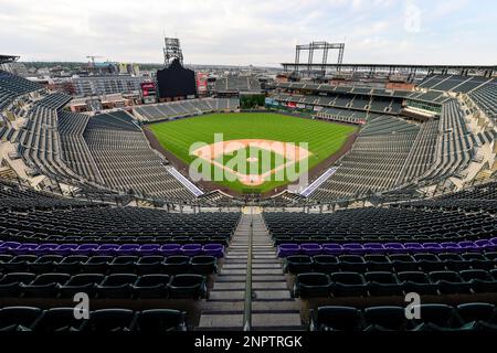 DENVER, CO - JULY 11: An overhead general view of Coors Field