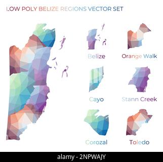 Vector low poly map of Belize Stock Vector Image & Art - Alamy