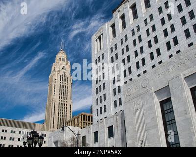 The LeVeque Tower and the The Ohio Supreme Court building in Columbus Ohio 2023 Stock Photo