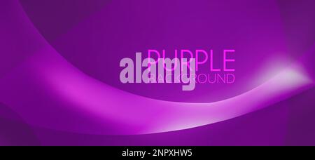 Abstract purple background with curved translucent line. Vector graphic pattern Stock Vector