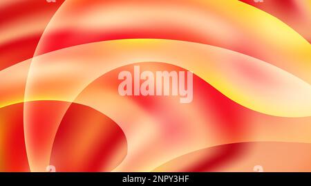 Curvature. Abstract orangy red background with rounded translucent shapes. Graphic pattern by saturated colors Stock Photo