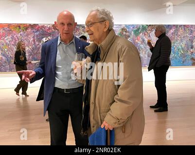 New York, USA. 25th Feb, 2023. Frank Stella, 86 American painter, sculptor and printmaker attends the opening reception of painter Larry Poons at the Yares Art gallery in Manhattan, New York City on February, 25, 2023. Photo by Louis Lanzano/Sipa USA Credit: Sipa USA/Alamy Live News Stock Photo