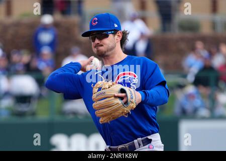 Chicago Cubs second baseman Zach McKinstry (6) turns a double play as Jake  Fraley (27) slides in during a Major League Baseball game against the  Cincinnati Reds on September 8, 2022 at