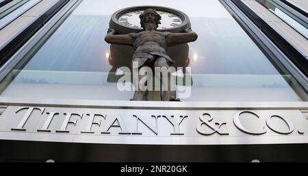 American luxury jewellery and speciality retailer Tiffany & Co. logo seen  in Shanghai Stock Photo - Alamy