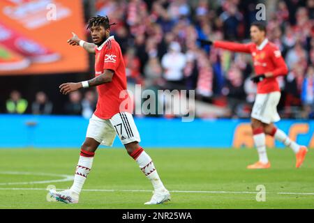 London, UK. 26th Feb, 2023. Fred of Manchester United seen during the EFL Carabao Cup Final match between Manchester United and Newcastle United at Wembley Stadium, London, England on 26 February 2023. Photo by Carlton Myrie. Editorial use only, license required for commercial use. No use in betting, games or a single club/league/player publications. Credit: UK Sports Pics Ltd/Alamy Live News Stock Photo