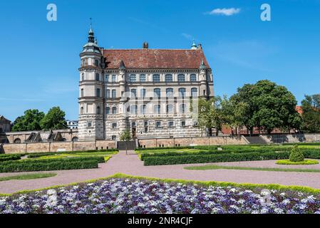 Castle, castle park, Renaissance building, Guestrow, Mecklenburg-Western Pomerania, Germany Stock Photo