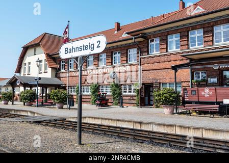 Steam railway, Molli, narrow-gauge railway, station, Kuehlungsborn-West, Mecklenburg-Western Pomerania, Germany Stock Photo