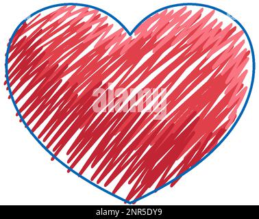 vector heart shape colour pencil design border frame background Stock ...