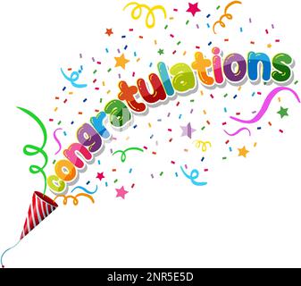 Congratulations text graphics for celebrating special occasions illustration Stock Vector