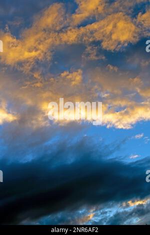 Rainy clouds on dramatic sky pattern nature background Stock Photo