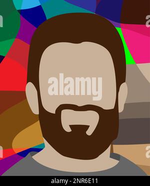 Face of man with beard. Avatar icon illustration. Businessman show thumb up  Stock Photo - Alamy