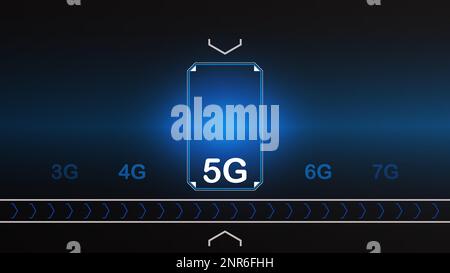 5G network technology background concept. 5G wireless Wi-fi connection internet, data, circle line, lights, technology Abstract, vector. 5G for web Stock Vector
