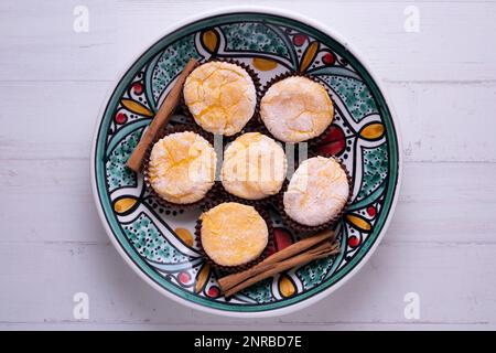 Santa Teresa yolks are a traditional Spanish dessert and are made up of sugar and egg yolk. Stock Photo