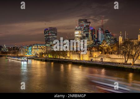 London, UK -February 12, 2023: London Skyline view of urban skyline of the financial district City of London, United Kingdom Stock Photo