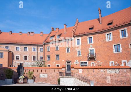 Statue of Pope Paul John II at Wawel Castle, Krakow Poland. Stock Photo