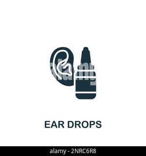 Ear drops icon. Monochrome simple sign from pharmacy collection. Ear drops icon for logo, templates, web design and infographics. Stock Vector