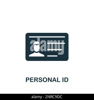 Personal ID icon. Monochrome simple sign from security collection. Personal ID icon for logo, templates, web design and infographics. Stock Vector