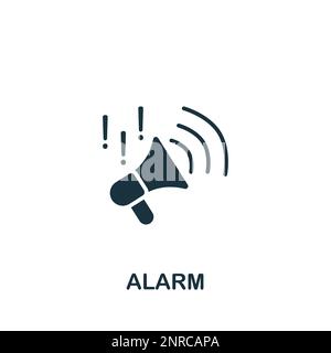 Alarm icon. Monochrome simple sign from security collection. Alarm icon for logo, templates, web design and infographics. Stock Vector
