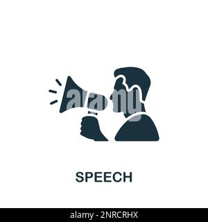 Speech icon. Monochrome simple sign from speech collection. Speech icon for logo, templates, web design and infographics. Stock Vector