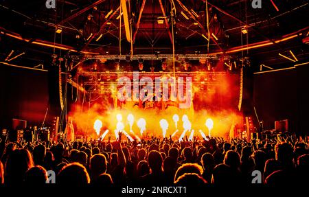 Copenhagen, Denmark. 22nd, February 2023. The German thrash metal band Kreator performs a live concert at Forum Black Box at Frederiksberg, Copenhagen.  (Photo credit: Gonzales Photo - Nikolaj Bransholm). Stock Photo