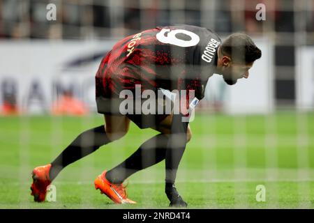 Milan, Italy. 26th Feb, 2023. Olivier Giroud #9 in the Serie A match between AC Milan and Atalanta Bergamo at the Stadio Giuseppe Meazza on February 26th 2023 in Milan, Italy Credit: Mickael Chavet/Alamy Live News Stock Photo