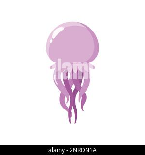 Sea jellyfish cute cartoon. vector illustration Stock Vector