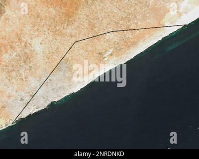 Banaadir, region of Somalia. Low resolution satellite map Stock Photo