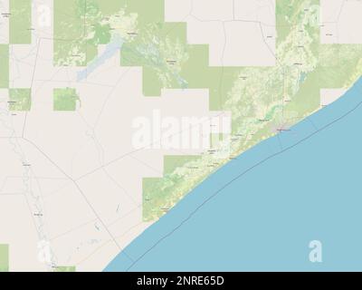 Shabeellaha Hoose, region of Somalia Mainland. Open Street Map Stock Photo