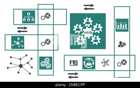 Concept of hrm with connected icons Stock Photo