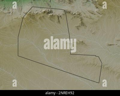 Togdheer, region of Somaliland. Elevation map colored in wiki style with lakes and rivers Stock Photo