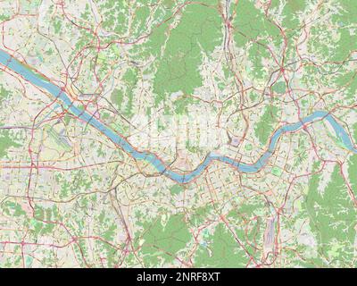 Seoul, capital metropolitan city of South Korea. Open Street Map Stock Photo
