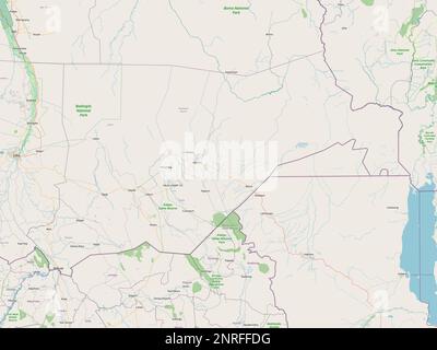 Eastern Equatoria, state of South Sudan. Open Street Map Stock Photo