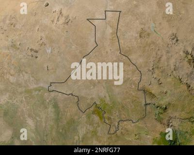 Upper Nile, state of South Sudan. Low resolution satellite map Stock Photo