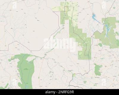 Upper Nile, state of South Sudan. Open Street Map Stock Photo