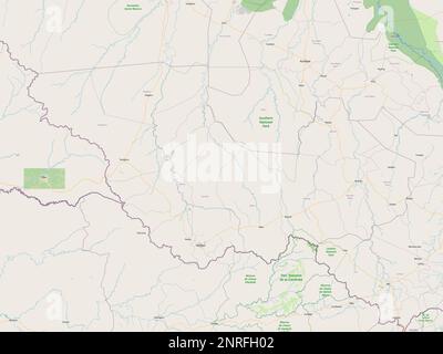 Western Equatoria, state of South Sudan. Open Street Map Stock Photo