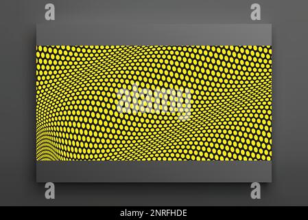 Wavy surface with optical illusion. Abstract polka dots pattern. Distorted texture. 3d vector illustration. Stock Vector