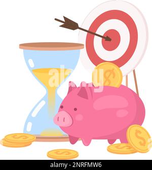 Temporary financial goals planning flat concept vector spot illustration Stock Vector