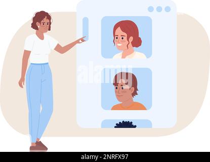 Finding ideal client profile flat concept vector spot illustration Stock Vector