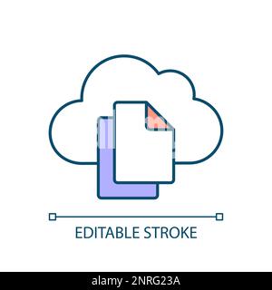 Copy files to cloud storage RGB color icon Stock Vector