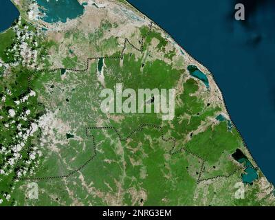Mullaitivu, district of Sri Lanka. High resolution satellite map Stock Photo