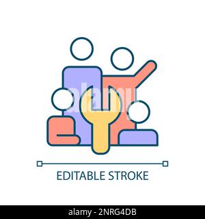 Technical team RGB color icon Stock Vector