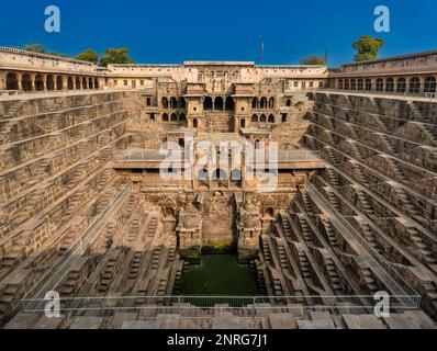 The famous Chand Baori Stepwell in the village of Abhaneri, Rajasthan, India Stock Photo