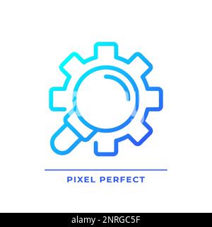 Extended search pixel perfect gradient linear vector icon Stock Vector