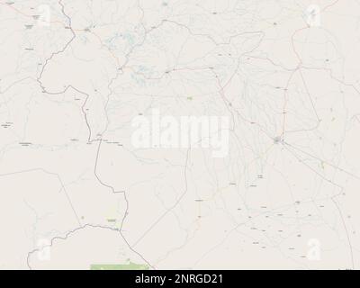 Central Darfur, state of Sudan. Open Street Map Stock Photo