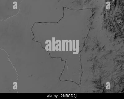 Kassala, state of Sudan. Grayscale elevation map with lakes and rivers Stock Photo